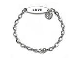 Love Sterling Silver ID Charm Bracelet with Cubic Zirconia (CZ)