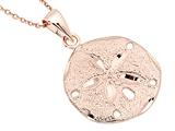 Large Rose Gold Over Sterling Silver Sand Dollar Pendant With Cable Chain