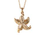 Rose Gold Over Sterling Silver Sealife Starfish Pendant