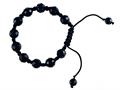 Adjustable Genuine Black Onyx Gemstone Thread Bracelet