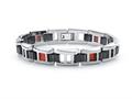 Tonino Lamborghini Primo Collection Stainless Steel Bracelet with Three Red Crystal Stones