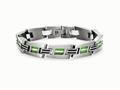Tonino Lamborghini Corsa Collection Stainless Steel Bracelet with Green and White Crystal Stones