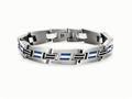 Tonino Lamborghini Corsa Collection Stainless Steel Bracelet with Carbon Fiber and Blue Crystal Stones