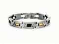 Tonino Lamborghini Corsa Collection Stainless Steel Bracelet with Carbon Fiber and Orange Crystal Stones