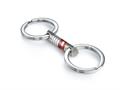 Tonino Lamborghini Corsa Collection Stainless Steel Key Chain with Red and White Crystal Stones