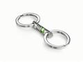 Tonino Lamborghini Corsa Collection Stainless Steel Key Chain with Green and White Crystal Stones