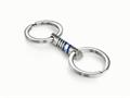 Tonino Lamborghini Corsa Collection Stainless Steel Key Chain with Carbon Fiber and Blue Crystal Stones