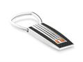 Tonino Lamborghini Corsa Collection Stainless Steel Key Chain with Carbon Fiber nd Orange Crystal Stones