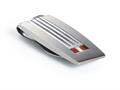 Tonino Lamborghini Corsa Collection Stainless Steel Money Clip with Red and White Stones