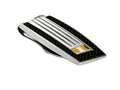 Tonino Lamborghini Corsa Collection Stainless Steel Money Clip with Orange and White Stones
