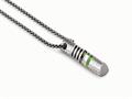 Tonino Lamborghini Corsa Collection Stainless Steel Pendant with Green and White Crystal Stones