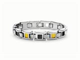 Tonino Lamborghini Primo Collection Stainless Steel Bracelet with Three Yellow Crystal Stones