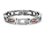 Tonino Lamborghini Corsa Collection Stainless Steel Bracelet with Red and White Crystal Stones