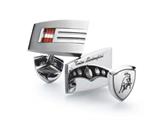 Tonino Lamborghini Stainless Steel Cufflinks with Red and White Crystal Stones