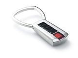 Tonino Lamborghini Primo Collection Black Titanium and Stainless Steel Key Chain with Three Red Crystal Stones