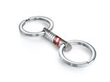 Tonino Lamborghini Corsa Collection Stainless Steel Key Chain with Red and White Crystal Stones