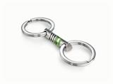 Tonino Lamborghini Corsa Collection Stainless Steel Key Chain with Green and White Crystal Stones