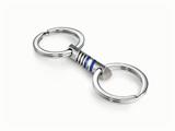 Tonino Lamborghini Corsa Collection Stainless Steel Key Chain with Carbon Fiber and Blue Crystal Stones