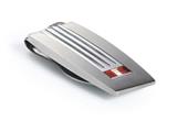 Tonino Lamborghini Corsa Collection Stainless Steel Money Clip with Red and White Stones
