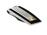 Tonino Lamborghini Corsa Collection Stainless Steel Money Clip with Orange and White Stones