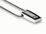 Tonino Lamborghini Corsa Collection Stainless Steel Pendant with Carbon Fiber and Orange Crystal Stones