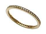 Zoe R™ Yellow Gold Plated Sterling Silver Micro Pave Hand Set Cubic Zirconia (CZ) Stackable Eternity Band