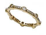 Zoe R™ Yellow Gold Plated Sterling Silver Micro Pave Hand Set Cubic Zirconia (CZ) Stackable Eternity Band