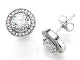 Zoe R™ 925 Sterling Silver Micro Pave Hand Set Cubic Zirconia (CZ) Round Earrings