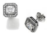 Zoe R™ 925 Sterling Silver Micro Pave Hand Set Cubic Zirconia (CZ) Square Earings
