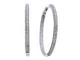 Zoe R™ 3D Sterling Silver Micro Pave Hand Set Cubic Zirconia (CZ) Large Hoop Earrings