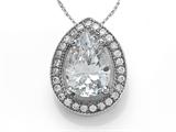 Zoe R™ 925 Sterling Silver with Yellow Plating Accent Micro Pave Hand Set Cubic Zirconia (CZ) Two-Tone Pear S