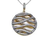 Zoe R™ 3D Sterling Silver Micro Pave Hand Set Cubic Zirconia (CZ) Pendant with