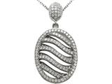 Zoe R™ 3D Sterling Silver Micro Pave Hand Set Cubic Zirconia (CZ) Pendant