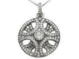 Zoe R™ 3D Sterling Silver Micro Pave Hand Set Cubic Zirconia (CZ) Pendant