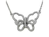 Zoe R™ Sterling Silver Micro Pave Hand Set Cubic Zirconia (CZ) Butterfly Pendant