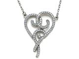 Zoe R™ Sterling Silver Micro Pave Hand Set Cubic Zirconia (CZ) Heart Pendant