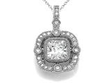Zoe R™ 925 Sterling Silver with Yellow Plating Accent hand Set Cushion Cut CZ Pendant