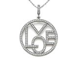 Zoe R™ Sterling Silver Micro Pave Hand Set Cubic Zirconia (CZ) Love Pendant