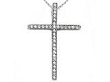 Zoe R™ Sterling Silver Micro Pave Hand Set Cubic Zirconia (CZ) Small Cross Pendant
