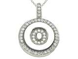 Zoe R™ Sterling Silver Micro Pave Hand Set Cubic Zirconia (CZ) Letter "O" Initial Disc Pendant
