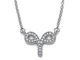 Zoe R™ Sterling Silver Micro Pave Hand Set Cubic Zirconia (CZ) Aries Zodiac Pendant On 18 Inch Adjustable Chain