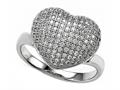 Zoe R™ 3D Sterling Silver Micro Pave Hand Set Cubic Zirconia (CZ) Heart Ring