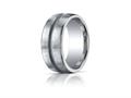 Benchmark® Argentium Silver 10mm Comfort-fit Satin-finished Design Band