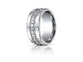 Benchmark® Argentium Silver 10mm Comfort-fit High Polished T-pattern Design Band