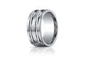 Benchmark® Argentium Silver 10mm Comfort-fit High Polished Groove Design Band