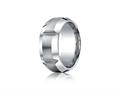 Benchmark® Cobalt Chrome™ 10mm Comfort-fit Satin-finished, High Polished Grooves and Beveled Edge Design Ring