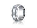 Benchmark® Argentium Silver 10mm Comfort-fit Satin-finished Rope Edge Design Band