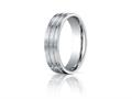 Benchmark® Palladium 6mm Comfort-fit Satin-finished With Parallel Center Cuts Carved Design Band