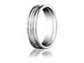 Benchmark® Palladium 6mm Comfort-fit Satin-finished With Parallel Grooves Carved Design Band