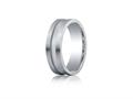 Benchmark® Argentium Silver 7mm Comfort-fit Satin-finished Center Channel Design Band